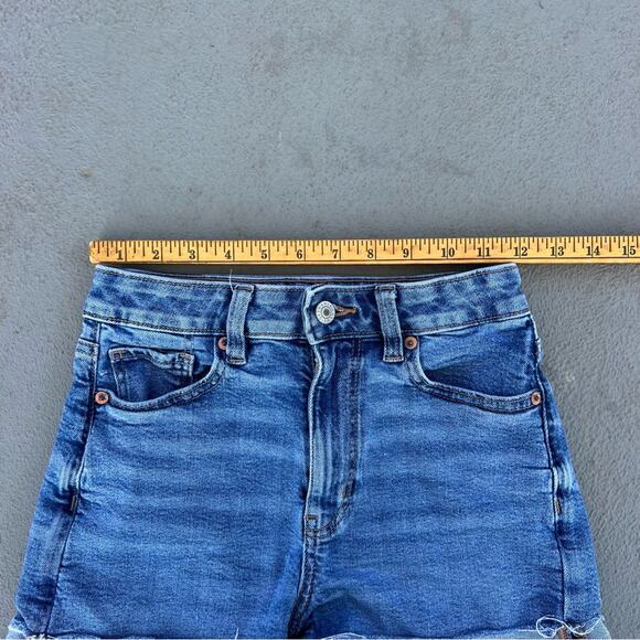 American Eagle Mom Short Cuff Roll Hem Stretch AEO Size 00 - Picture 7 of 8